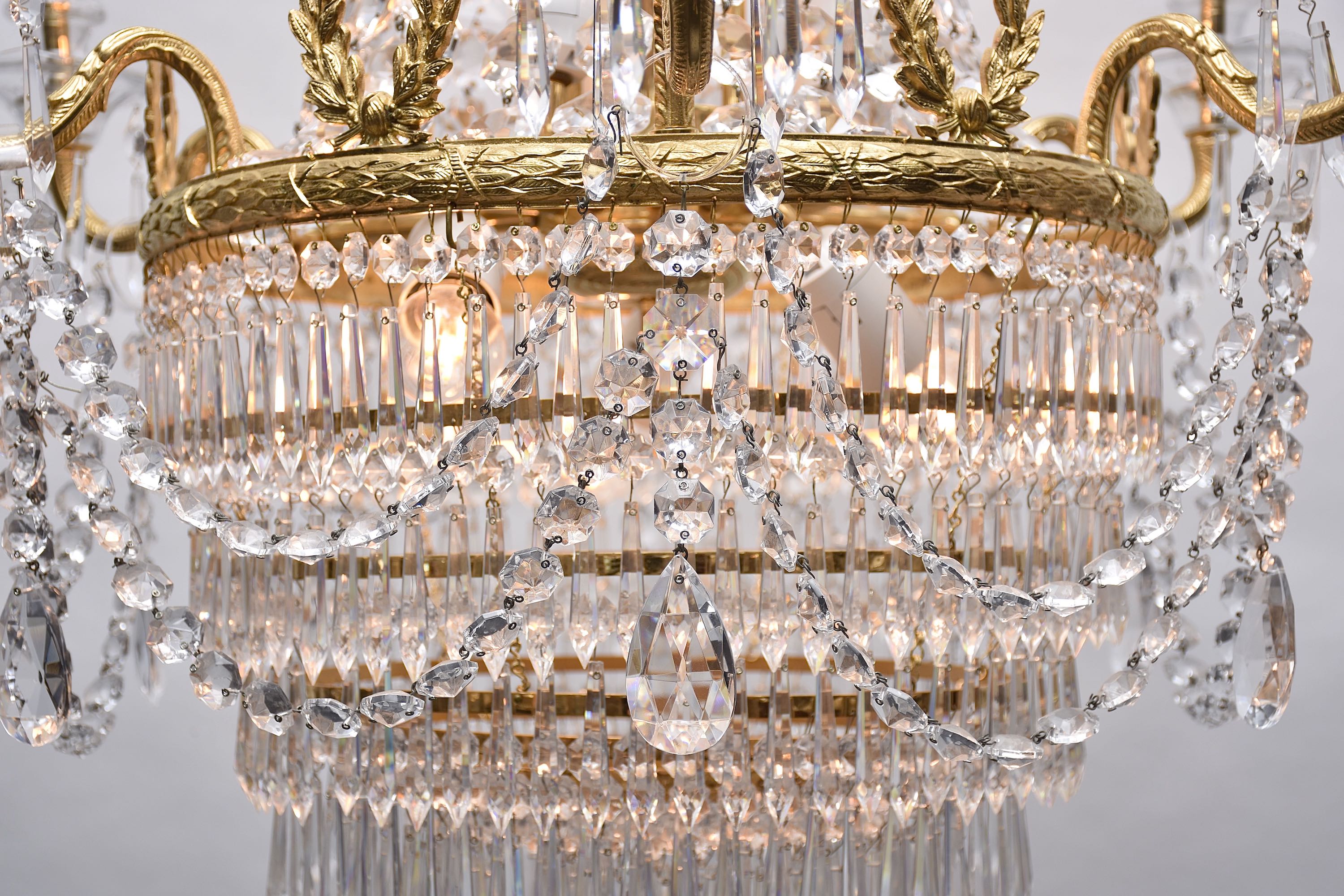 Bohemian chandelier in the style of Empire