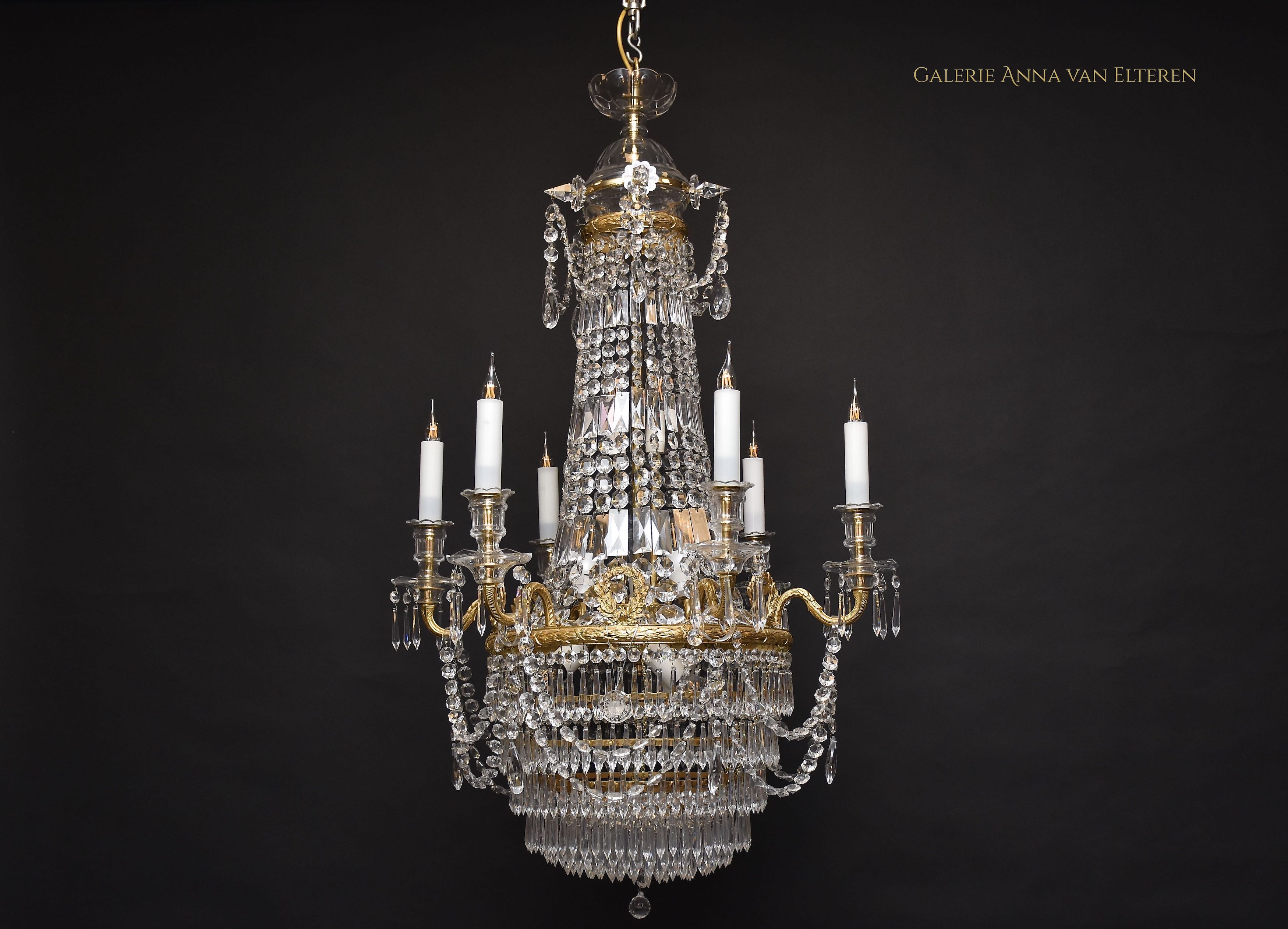 Bohemian chandelier in the style of Empire