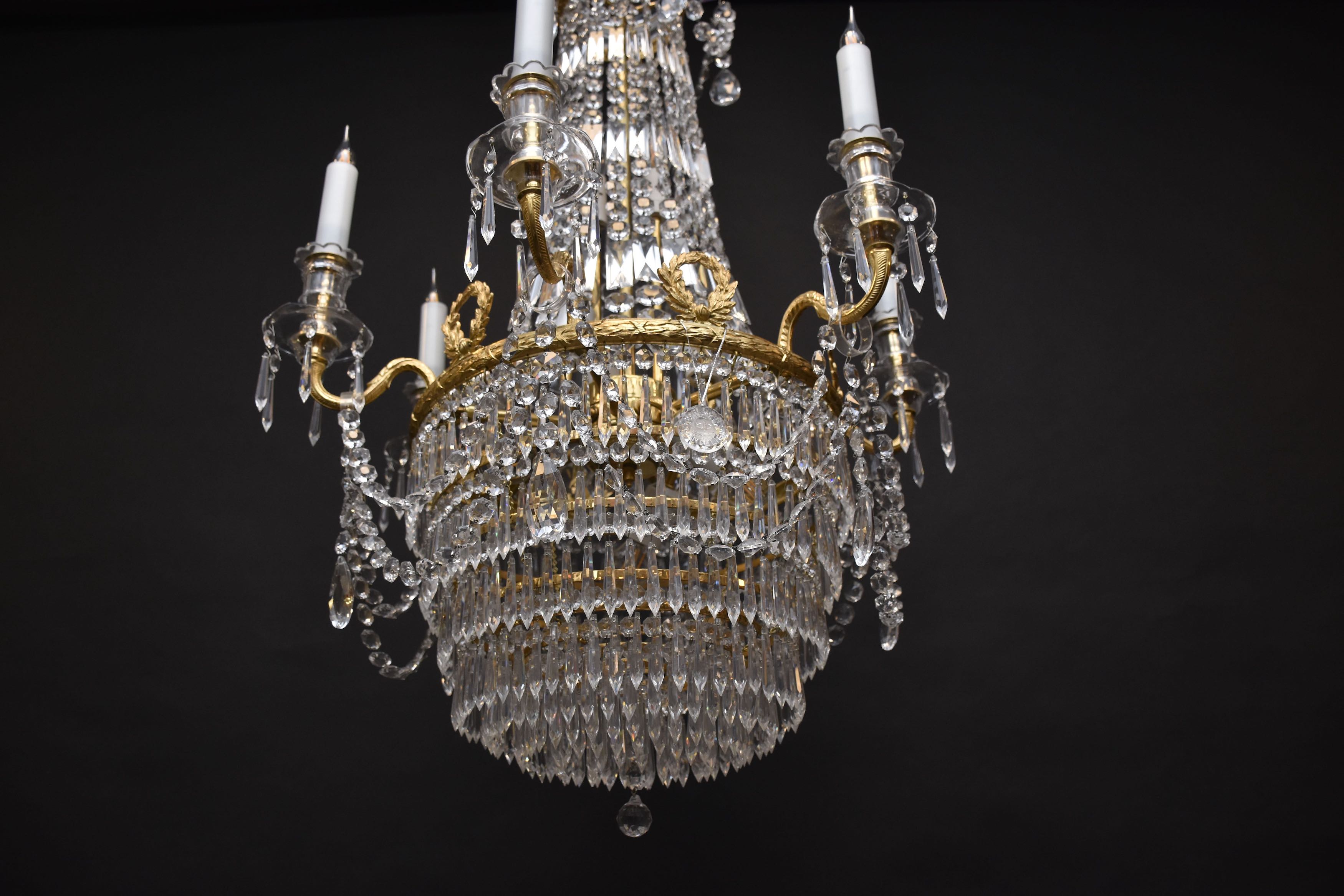 Bohemian chandelier in the style of Empire