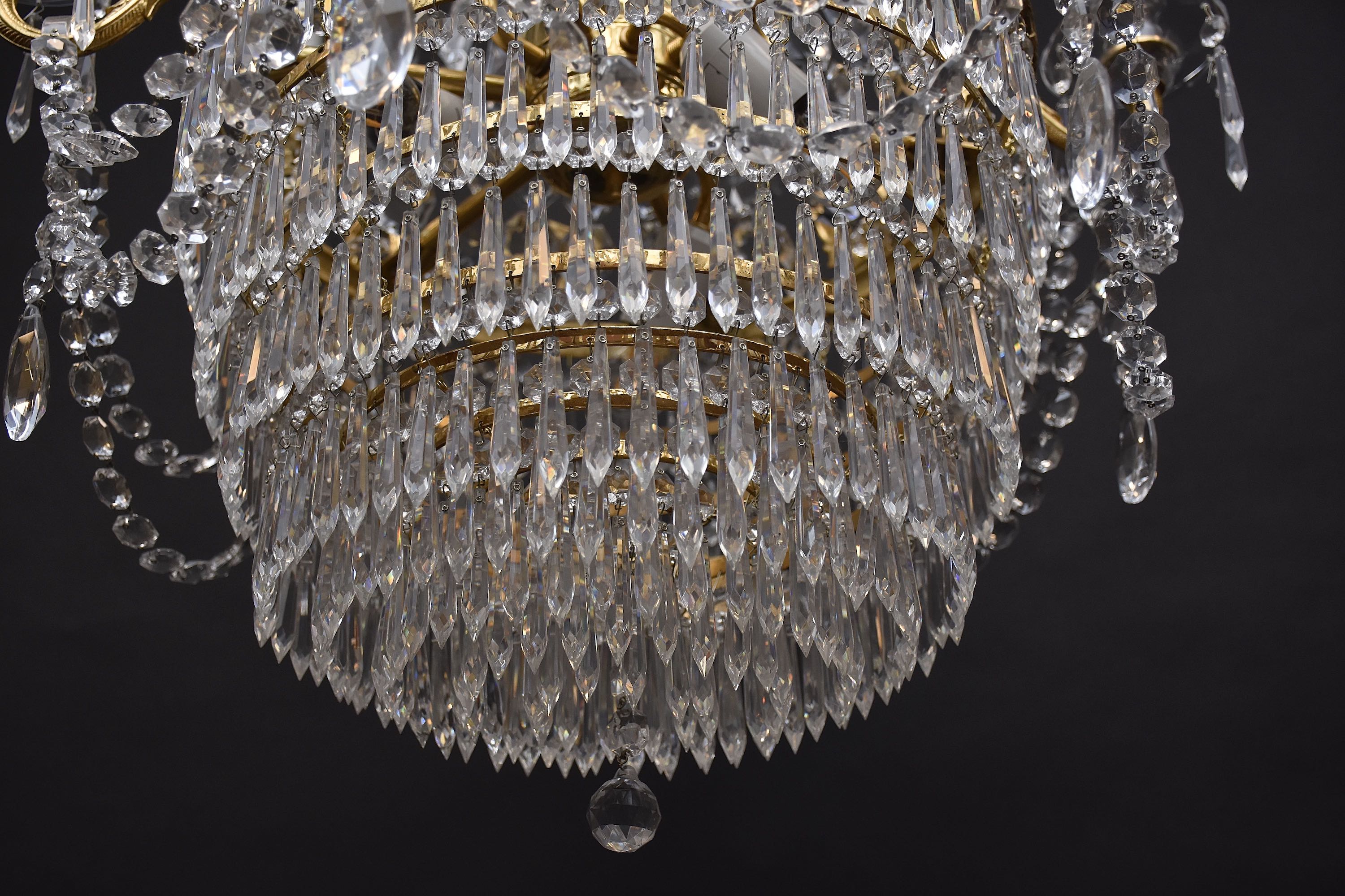 Bohemian chandelier in the style of Empire