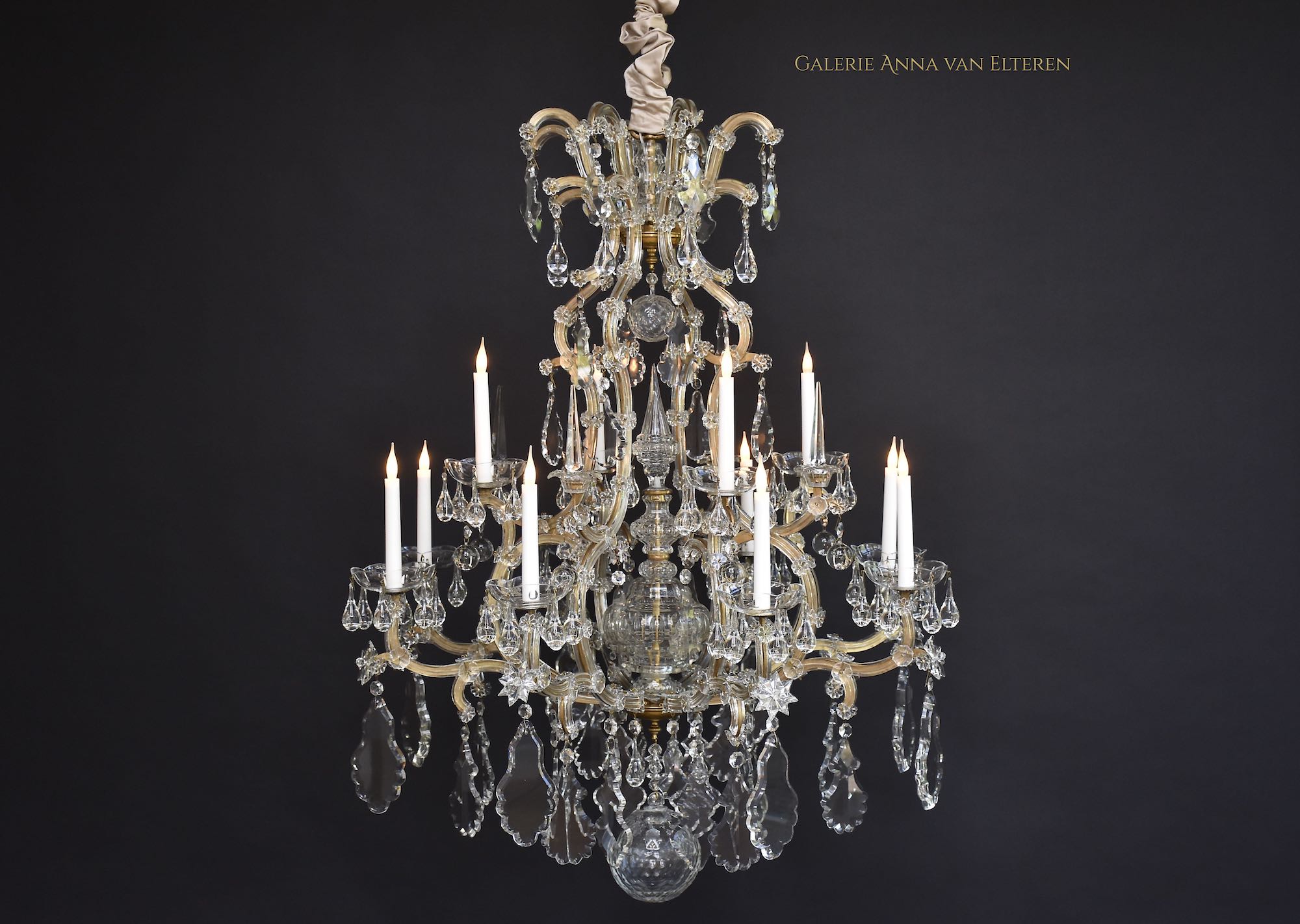 19th c. large crystal chandelier 'Maria Theresia' by Jos. Zahn & Co Vienna