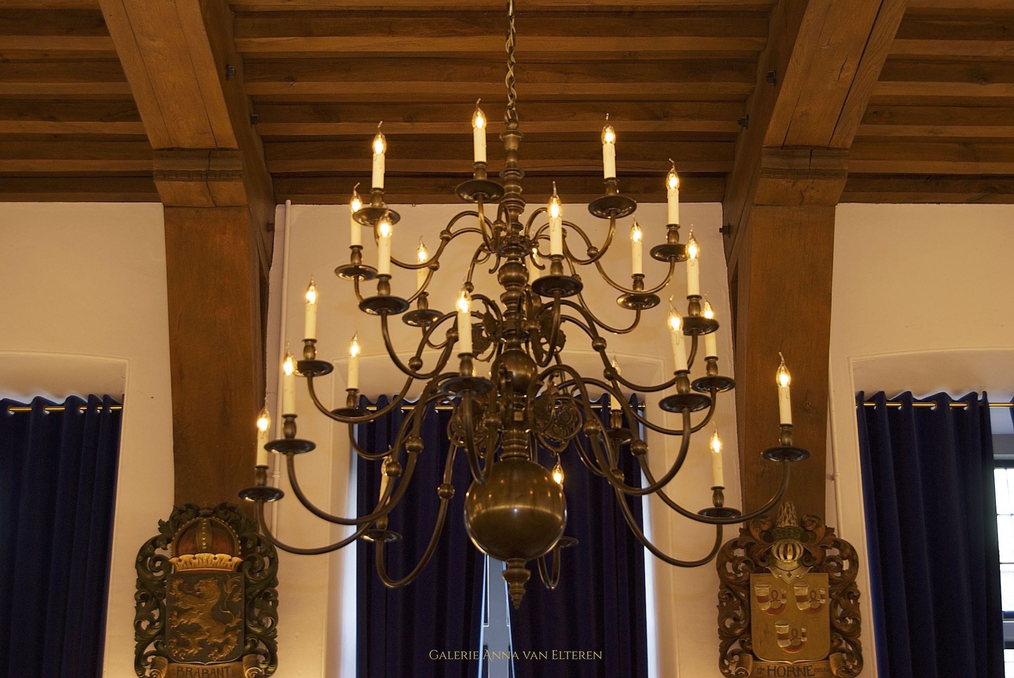 Chandeliers castle Helmond restored by Galerie Anna van Elteren