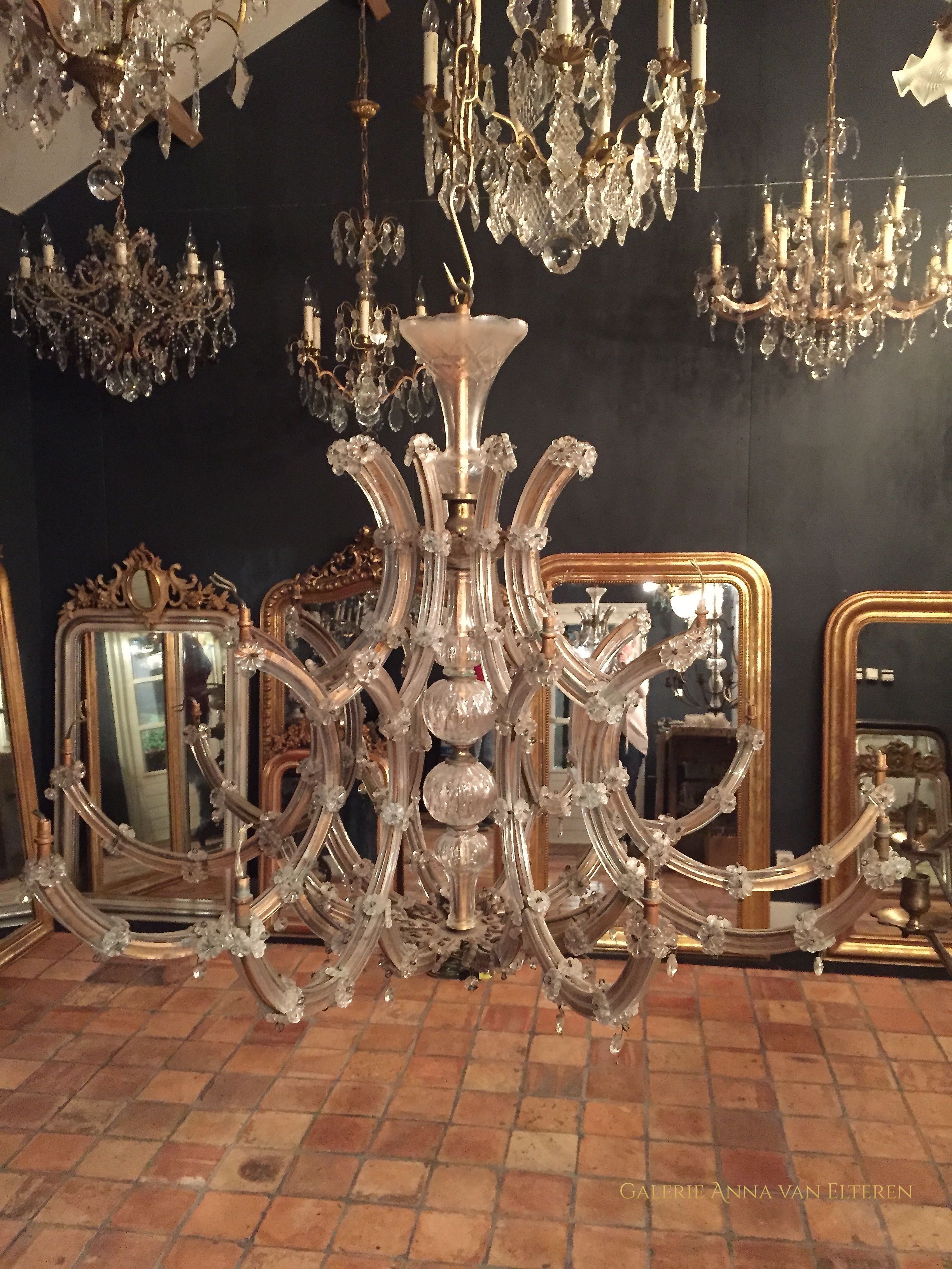 Chandelier before restoration-Galerie Anna van Elteren