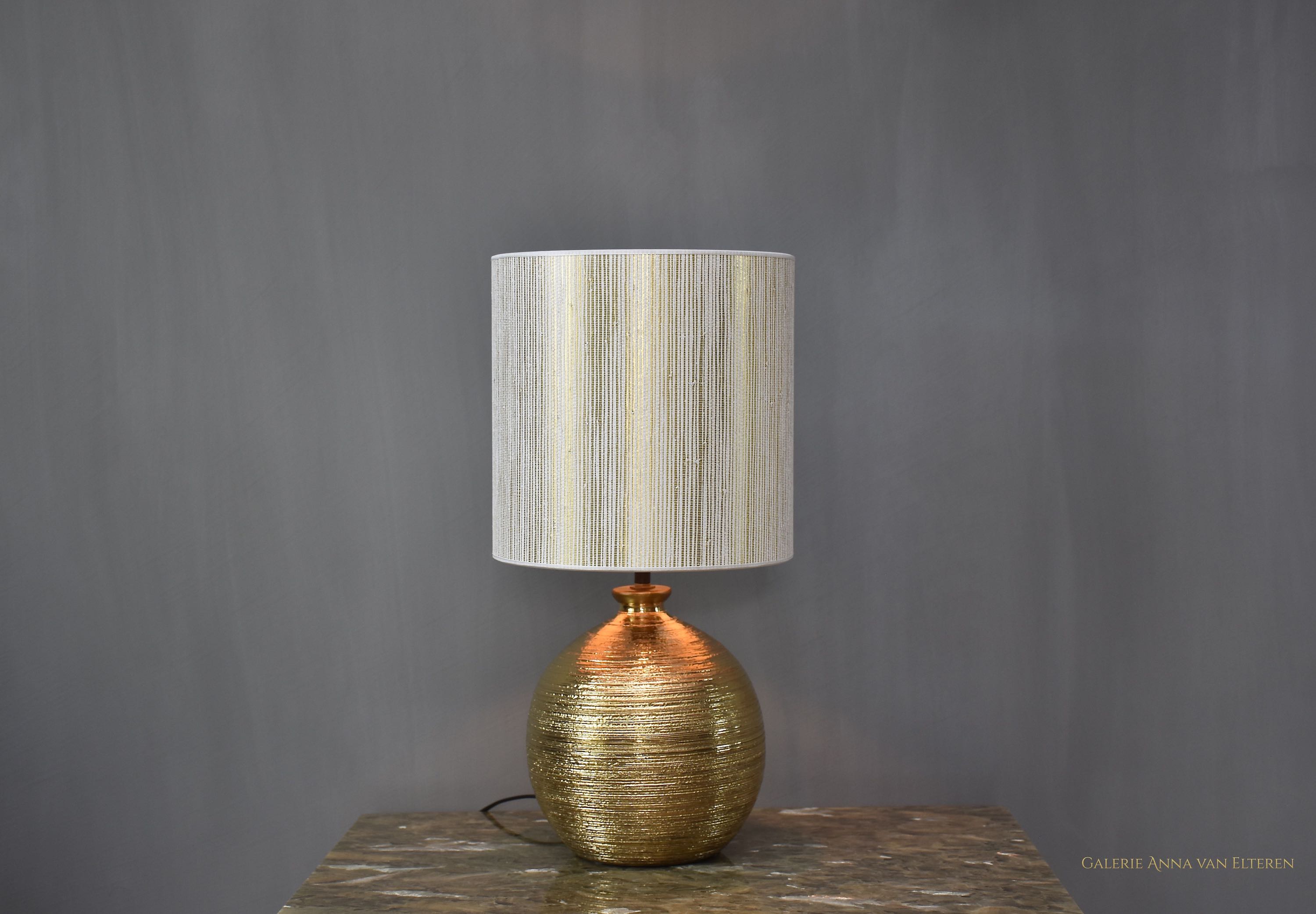 Mid-century ceramic gold table lamp by Bitossi