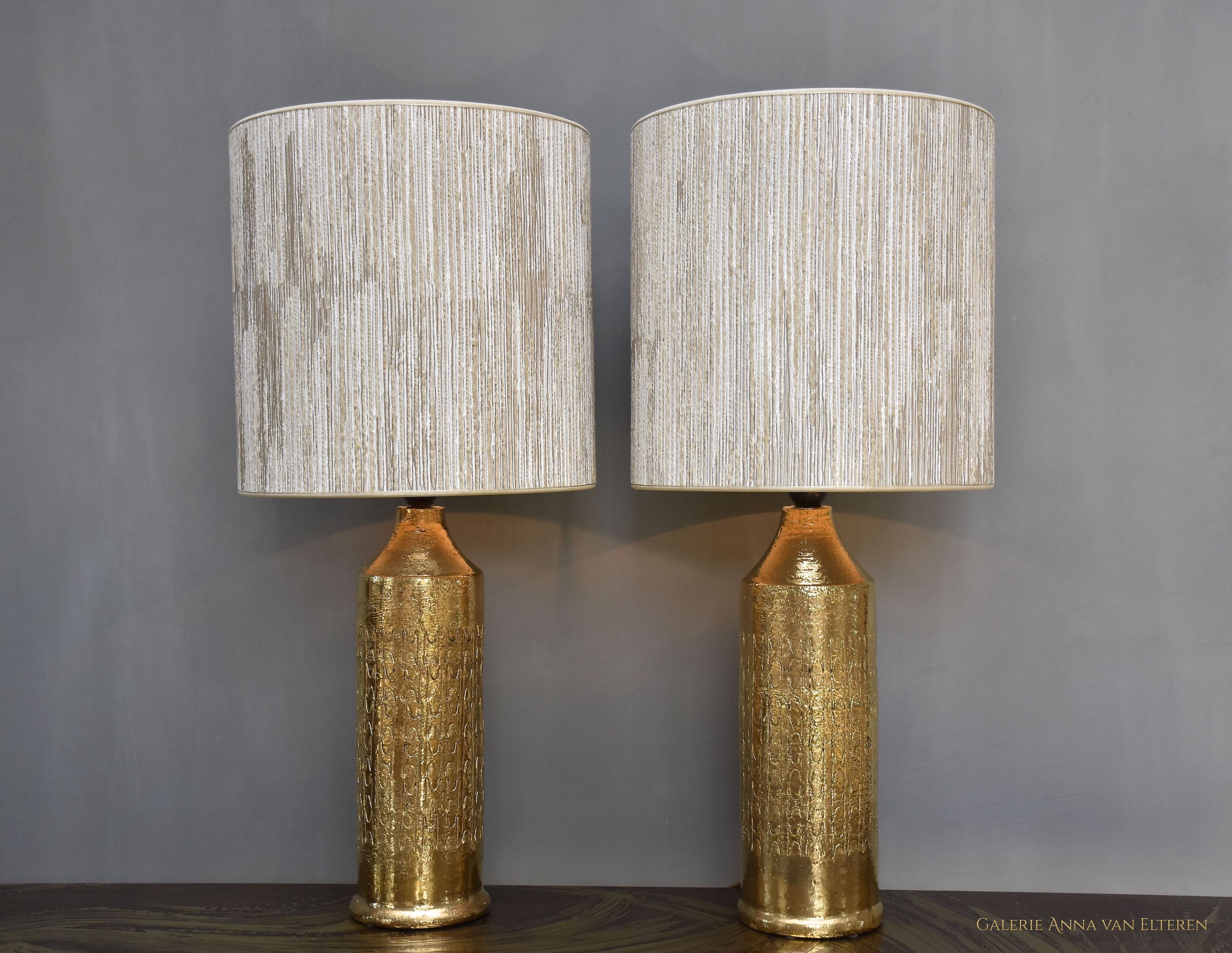 Mid-century pair of ceramic table lamps by Bitossi