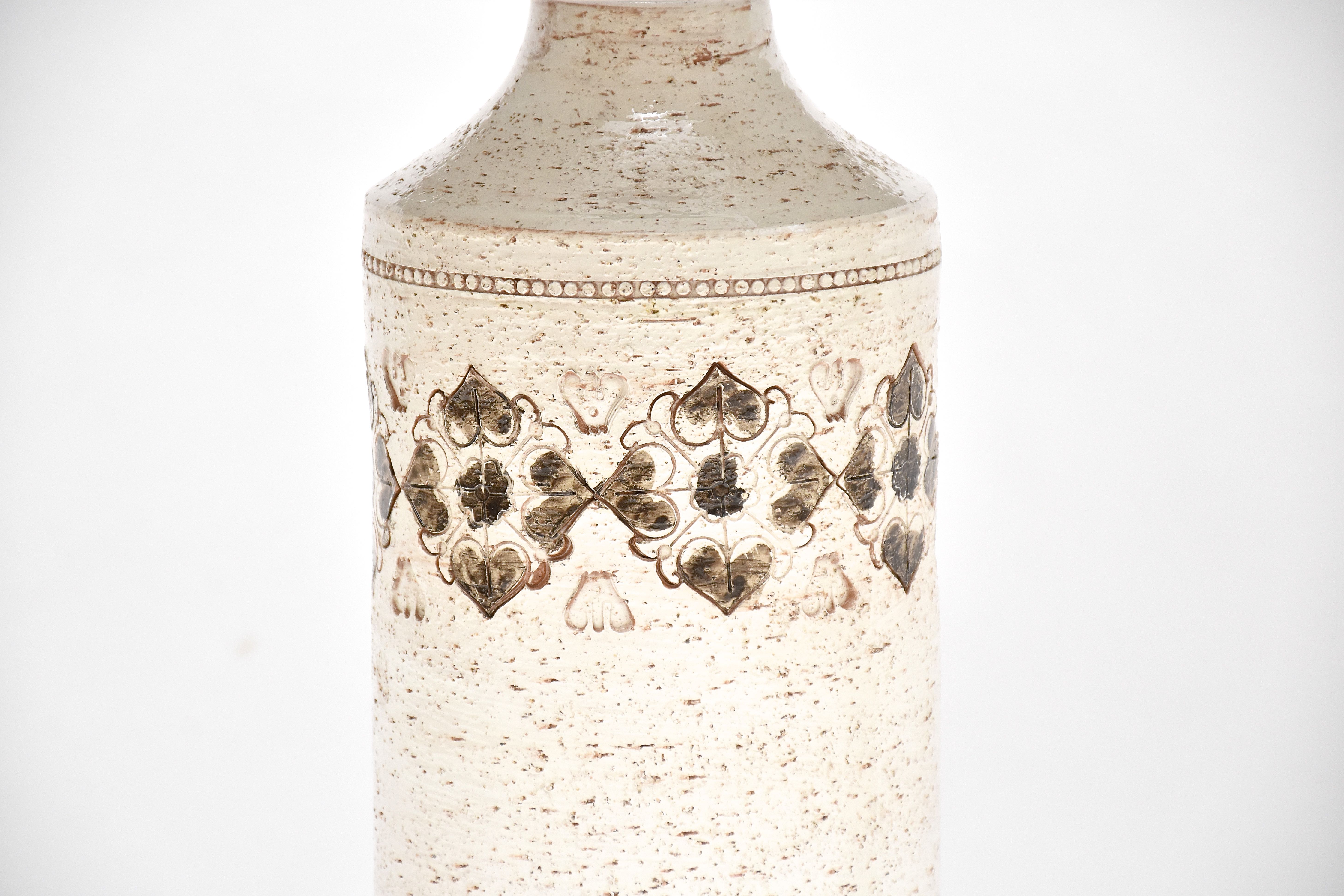 Grote  witte mid-century keramische tafellampen van Bitossi