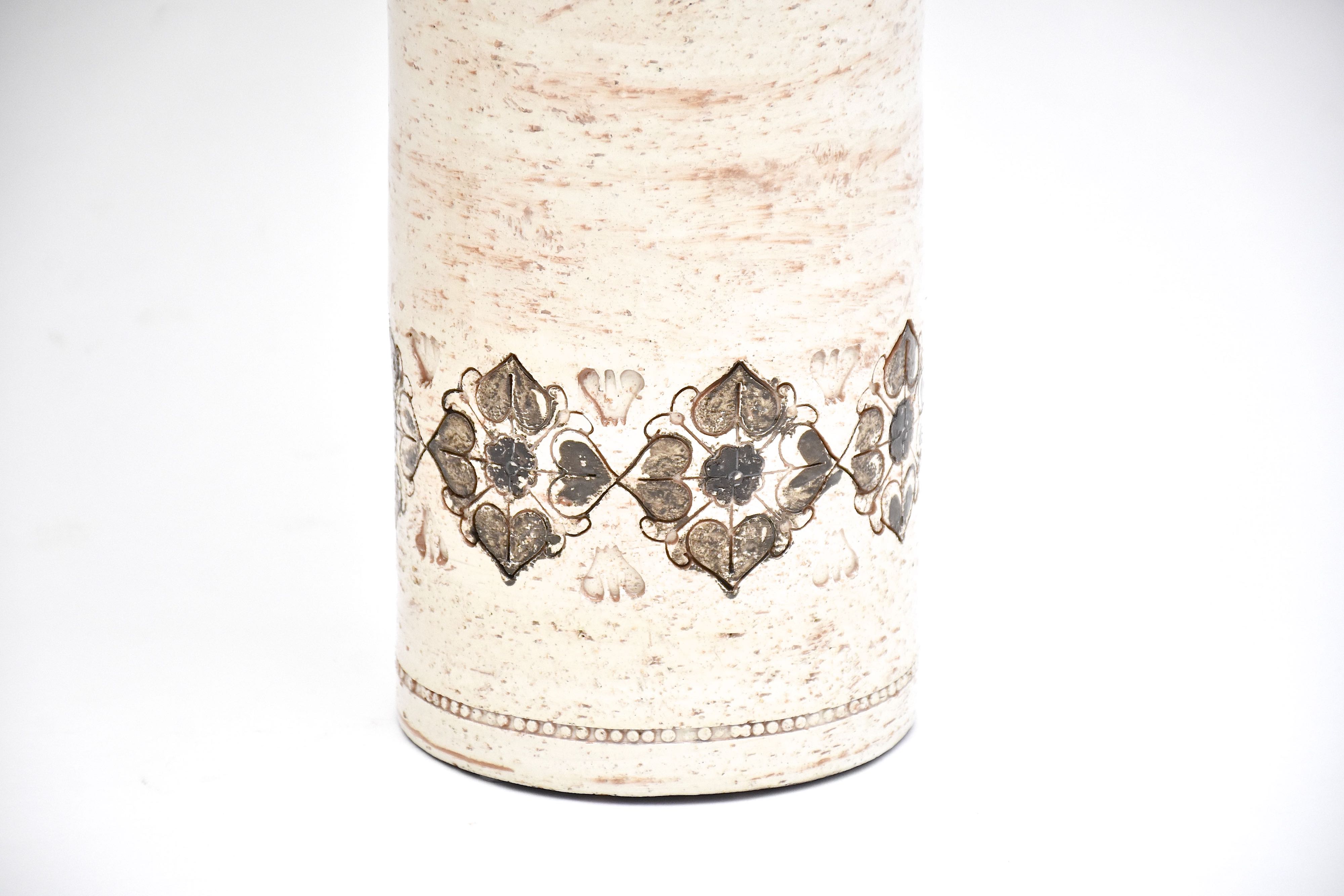 Grote  witte mid-century keramische tafellampen van Bitossi