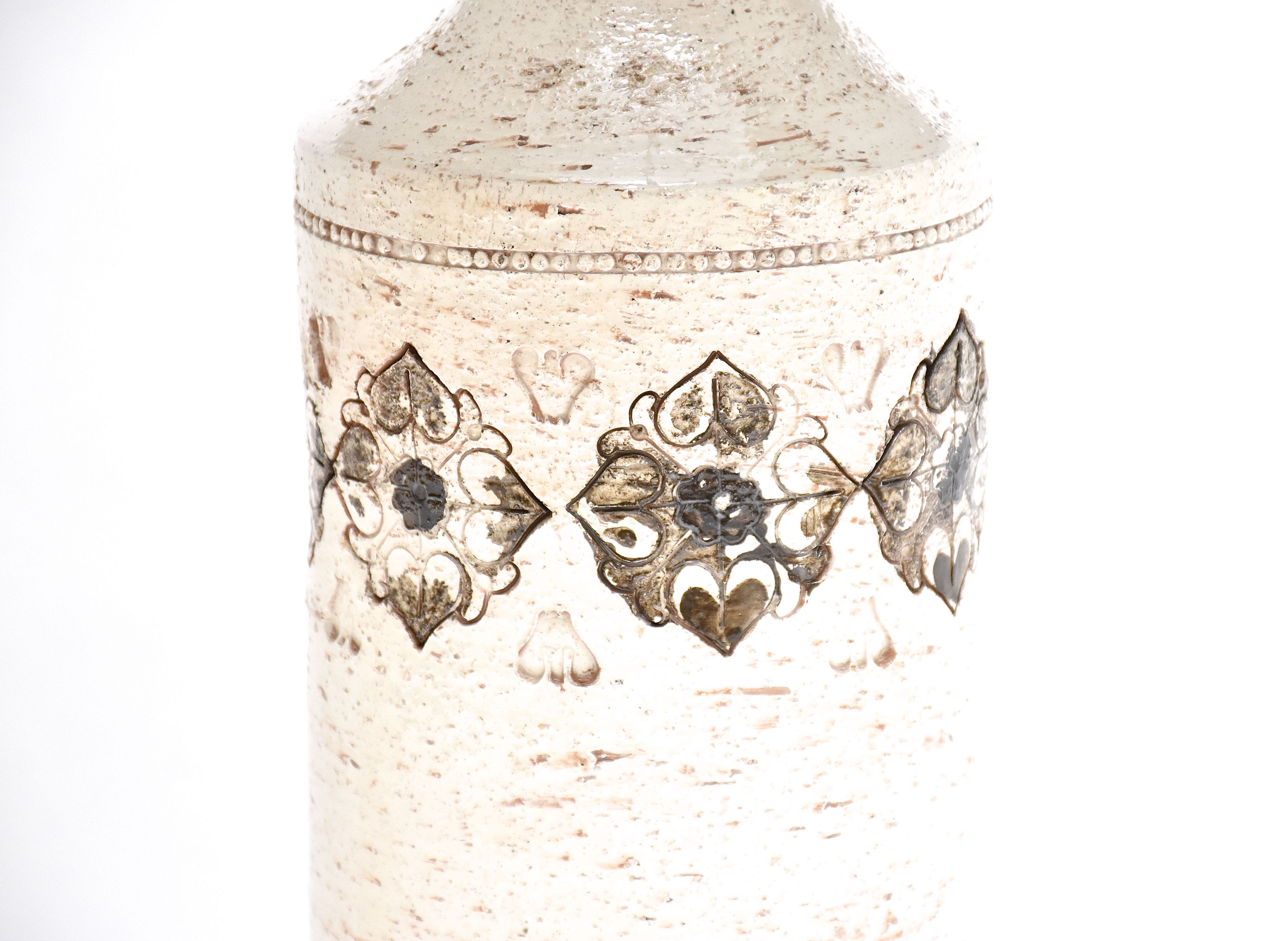 Grote  witte mid-century keramische tafellampen van Bitossi