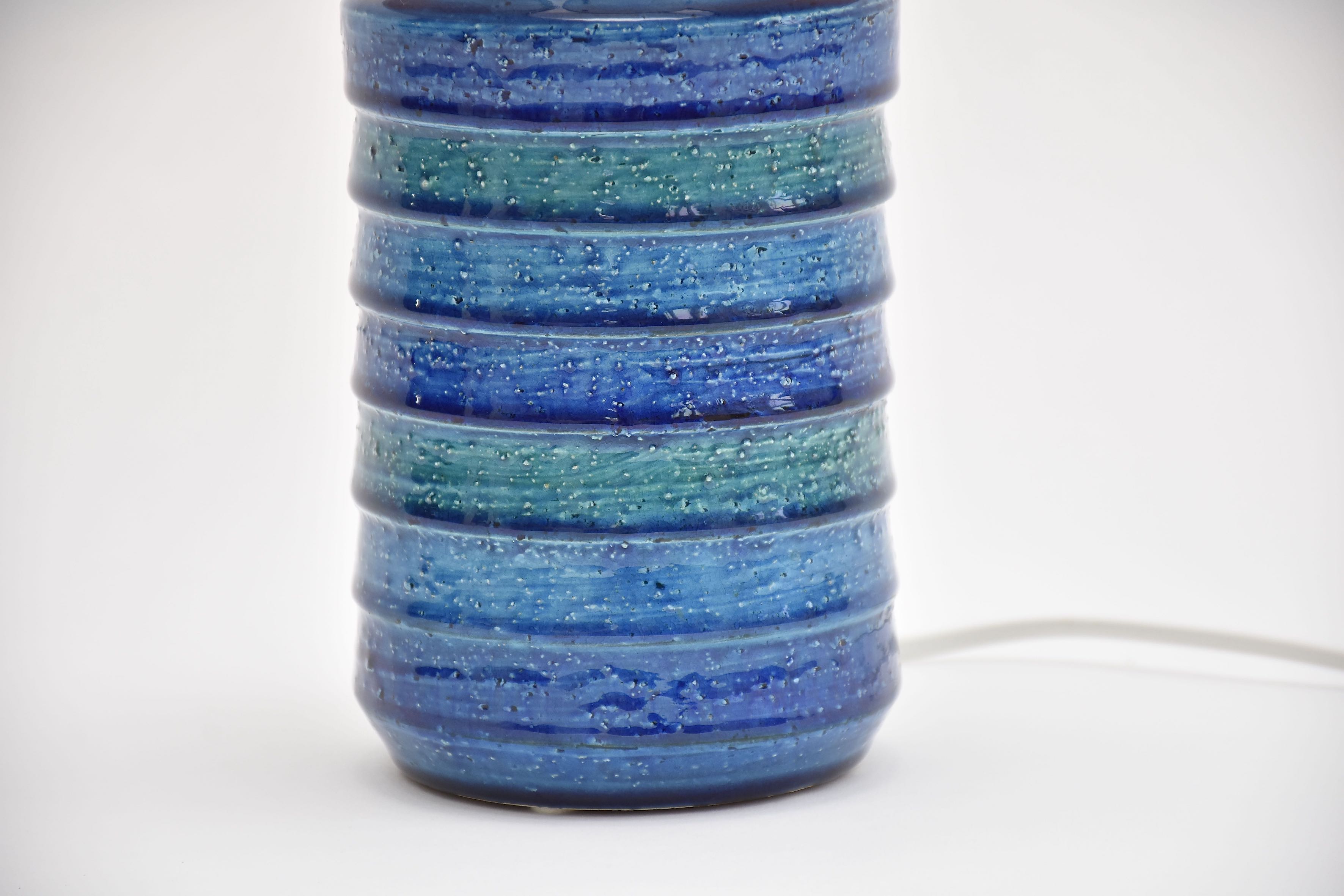 Italienische Keramik-Tischlampe in Blautönen von Bitossi