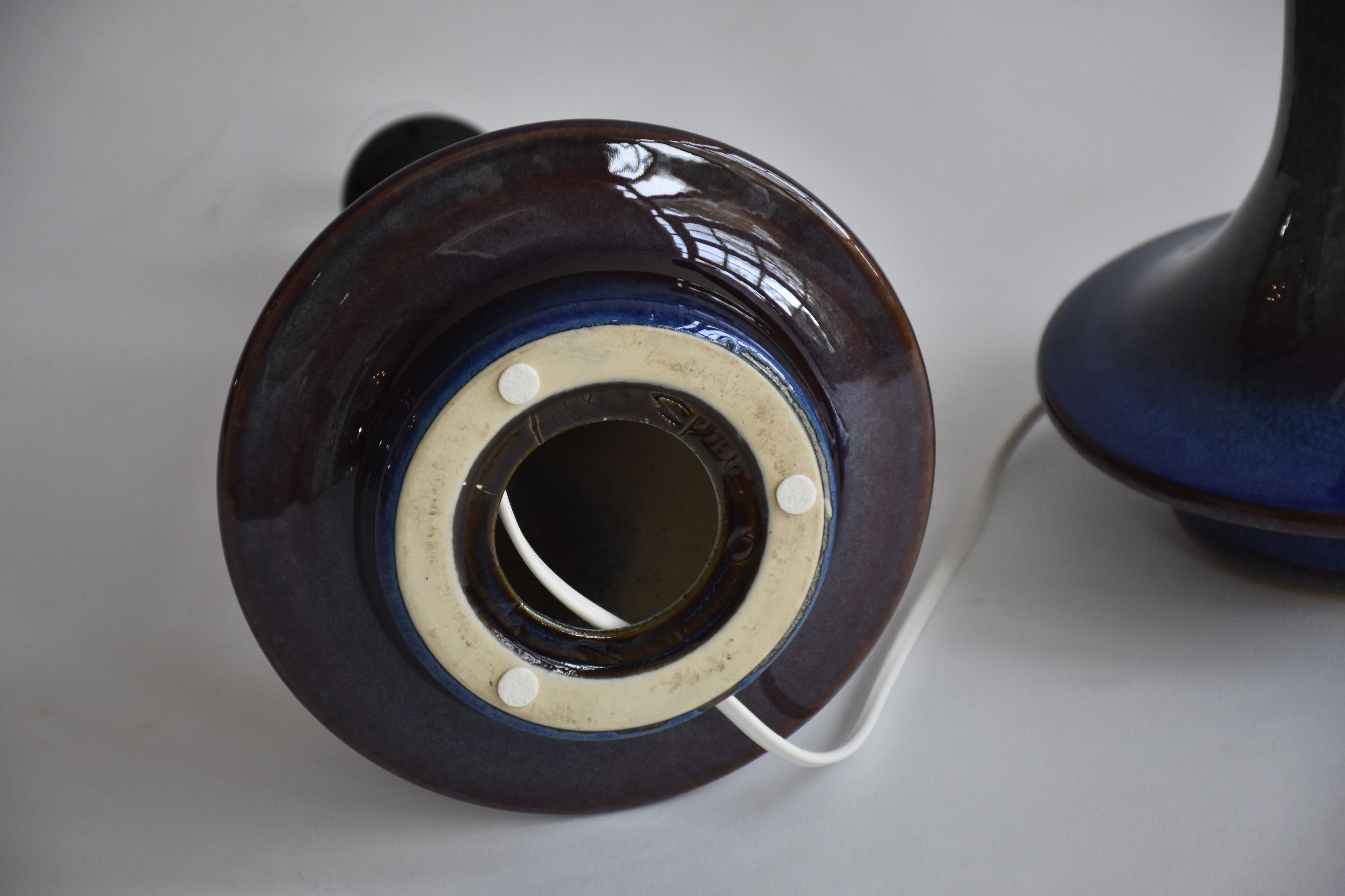 Pair of mid-century Danish ceramic table lamps  by Soholm