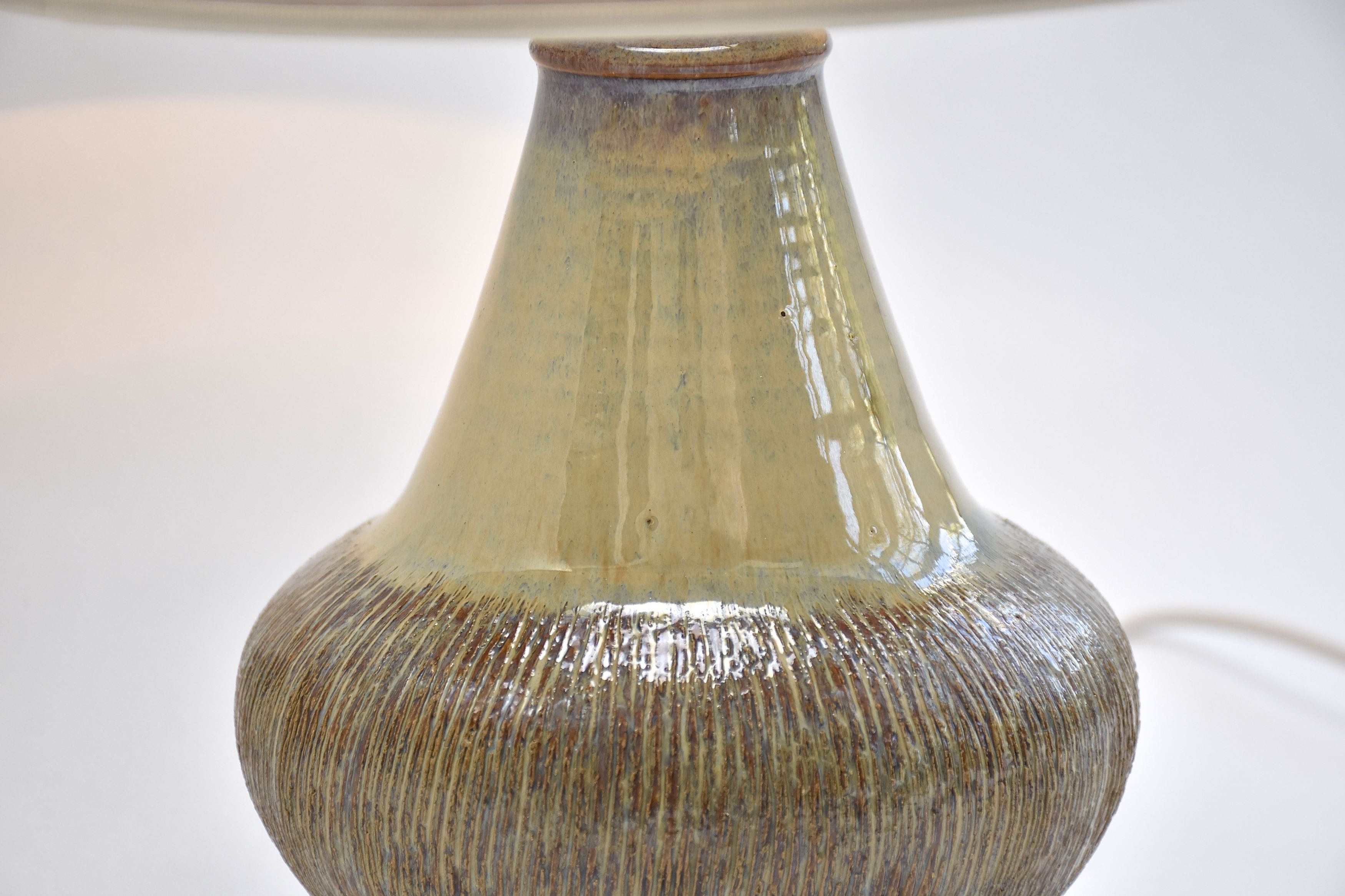 Dänische Keramik-Tischlampe aus der Mitte des Jahrhunderts von Soholm
