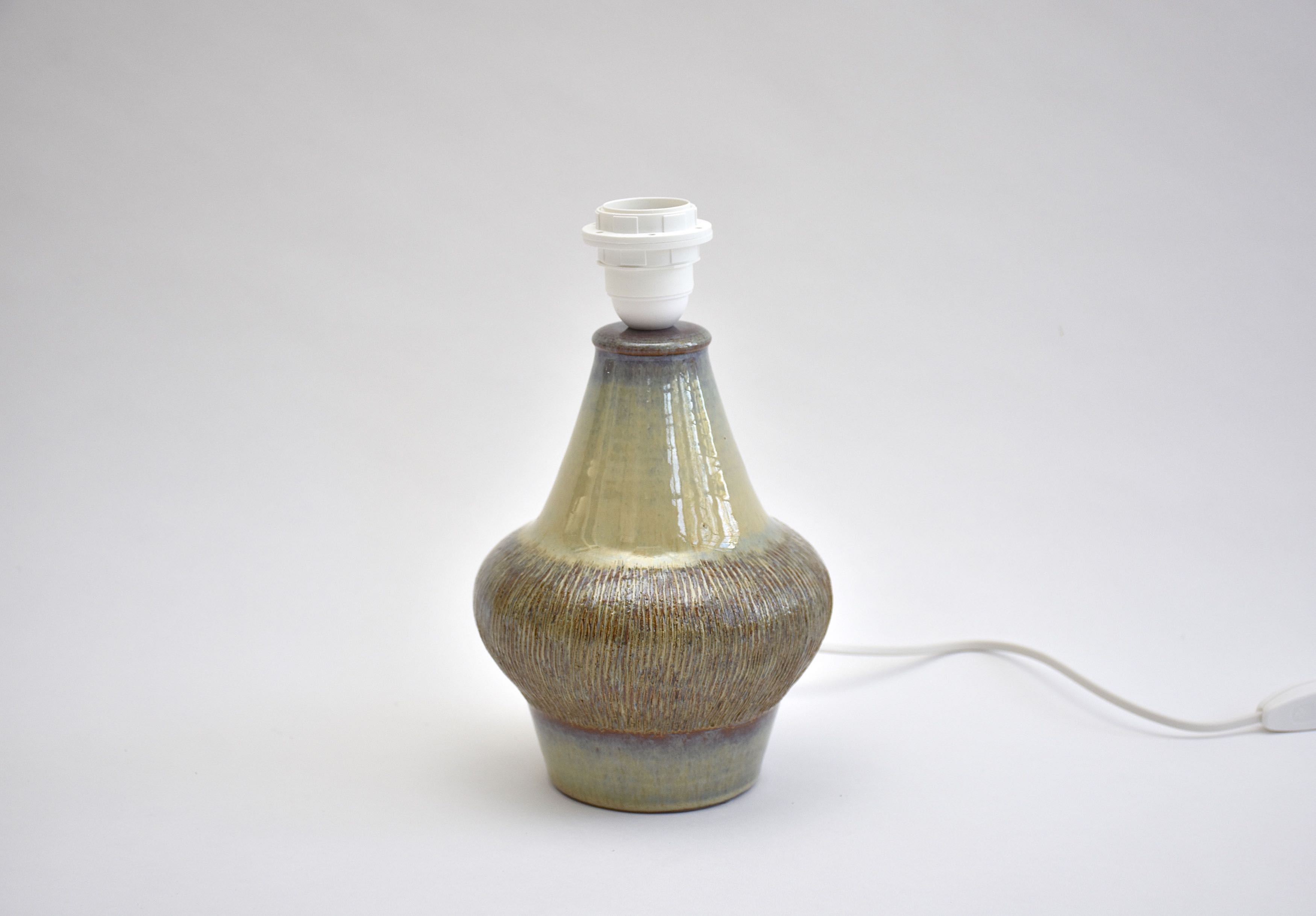 Dänische Keramik-Tischlampe aus der Mitte des Jahrhunderts von Soholm