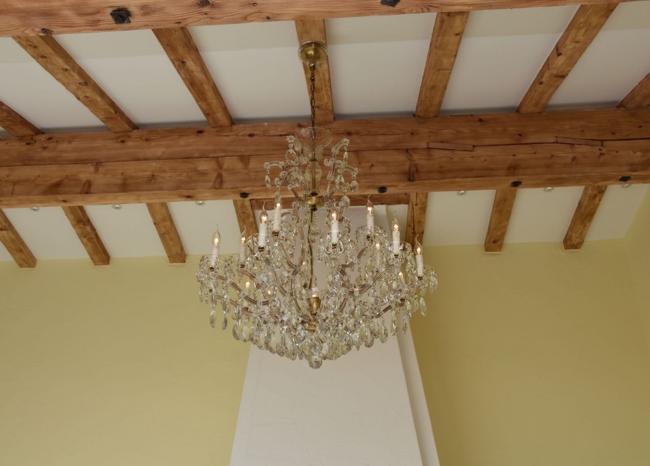 Crystal chandeliers in the living room